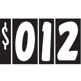 7 1/2" White & Black Windshield Numbers Kit (20 doz)