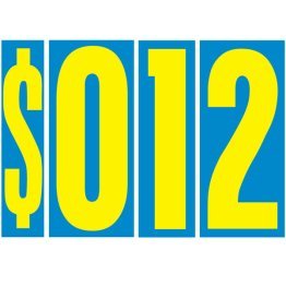 Yellow & Blue 9 1/2" Windshield Numbers Kit (20 doz)