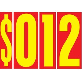 Yellow & Red 9 1/2" Windsheild Numbers Kit (20 doz)