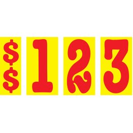 5 1/2" Mid Size Non-Fade Red & Yellow Number Kit (20 doz)