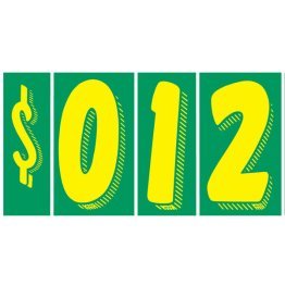 7 1/2" Yellow & Green Windshield Numbers Kit (20 doz)