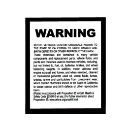 Prop. 65 Decal (English Only) - 100 per pack