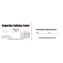 Grapevine Collision Center Appointment Back Business Cards