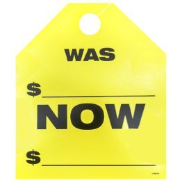WAS - NOW Hang Tags - Day Glo Yellow
