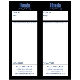 Honda of Fort Worth Addendum Tag