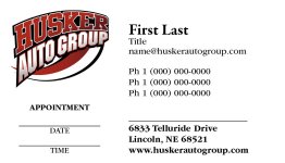 Husker Auto Group Appointment Card