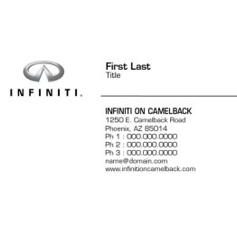 Infiniti on Camelback Business Cards
