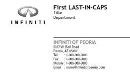 Infiniti of Peoria Business Cards