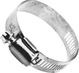 Slotted Hex Head Hose Clamp 301 Stainless Steel Band with case hardened carbon steel 5/16 screw Size # 6 3/8-7/8 1/2 (25 per pack)
