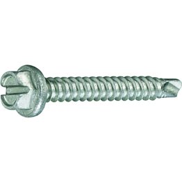 Self-Drilling Screw Slotted Hex Head Zinc Finish Steel 1/4 x 3/4 (100 per pack)