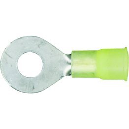 Ring Tongues 12-10 AWG 12-1/4 Stud Size Nylon-Insulated Yellow (50 per pack)