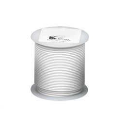 Plastic Covered Primary Wire-14 AWG White 100' Length 15 Amps (Sold Individually)
