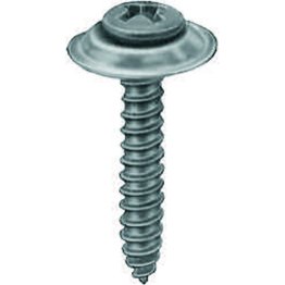 Phillips Oval Head Screw with Finishing Washer - #8 Diameter; 1 Length; Phillips Drive; Oval with Finishing Washer Head; Steel; Special Black Finish; Sheet Metal Screw (100 per pack)
