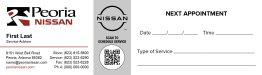 Peoria Nissan Service Advisor One-Sided Business Cards