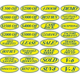 Blue & Yellow Oval Slogans