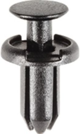 Front Bumper Push-Type Retainer for Toyota/Lexus, Nylon, Black, Fits 5mm Hole, 10mm Head, 10mm Stem Length (Pack of 25)