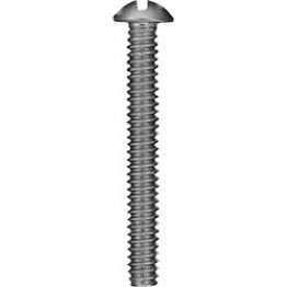 Machine Screw, Slotted Round Head, Zinc Finish, Steel, 1/4 x 2-1/4" (Pack of 50)