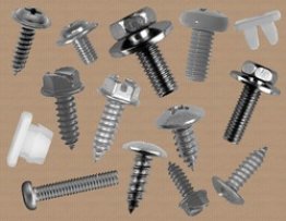 License Plate Fastener Assortment - 15 Items, 375 Pieces (Pack of 1)