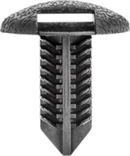Trunk Side Trim Retainer; Head Diameter: 16mm; Stem Diameter: 8mm; Stem Length: 16mm; Black Nylon (Pack of 25)