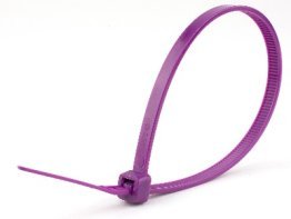 Purple Cable Ties Color-Coded, 4 " Length (Pack of 50)