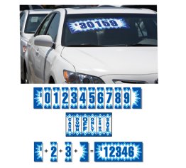 Blue Explosion Adhesive Windshield Numbers