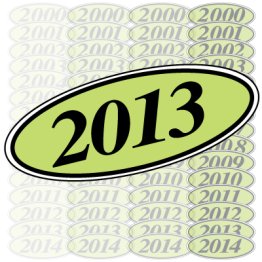Chartreuse & Black E-Z Oval Year Model Signs