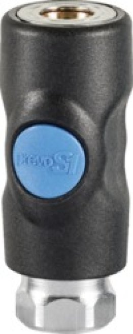 Safety Push-Button Coupler Coupler Steel with Plastic Cover 3/8 Standard Industrial Female NPTF 1/4-18 (Pack of 1)