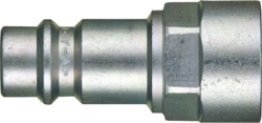 Push-Button Coupler Plug Steel with Plastic Cover 1/4 High Flow Female NPTF 3/8-18 (Pack of 1)