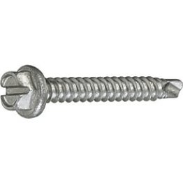 Self-Drilling Screw, Slotted Hex Head, Zinc Finish, Steel, #8 x 3/4" (Pack of 100)