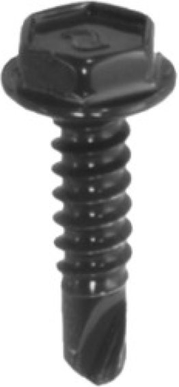 Self-Drilling Screw, Hex Head, Black Finish, Steel, #8 x 3/4" (Pack of 50)