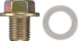 Metric Drain Plug with Aluminum Gasket - M14-1.50 Thread Size, 17mm Hex Size, Honda (Long Version) (Pack of 10)