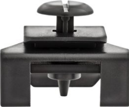 Front Fender Liner Clip; Slotted Head Diameter: 15.3mm; Body Width: 35mm; Black Nylon (Pack of 25)