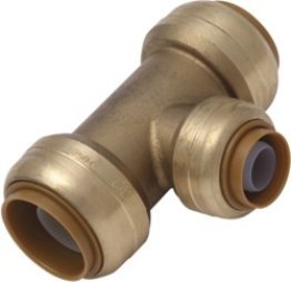 SharkBite® - Lead Free Instant Plumbing Fitting, 3/8" x 3/8" x 1/2" Reducing Tee (Pack of 1)