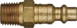 Heavy-Duty Quick Disconnect Plug, Brass, Standard Industrial, Male NPTF, 1/4" Body Size, 1/4-18" Thread Size (Pack of 2)