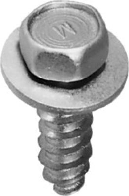 Hex Head Tapping Screw with 5/8" Free Spinning Washer, Steel, Zinc, #14 Diameter, 3/4" Length, 3/8" Across Flats (Pack of 100)