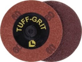Tuff-Grit - Grinding Disc, Use on Right Angle and Flexible Shaft Grinders, Aluminum Oxide Grain, Twist-On Arbor, 50 Grit, 2" Diameter (Pack of 10)