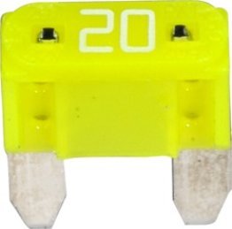 MINI Fuse, 20 Amps, 32 Volts DC, Yellow (Pack of 5)