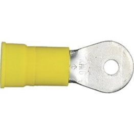 Electro-Lok - Ring Tongue Terminal, Standard, Nylon Insulated, 4 AWG, 3/8" Stud Size, Yellow (Pack of 10)
