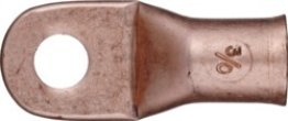 Heavy-Duty Battery Cable Lug, 3/0 AWG, Orange, 1/2" Stud Size, Fully Annealed, Electrolytic Copper, Flared Barrel End (Pack of 10)