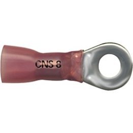 Ring Tongue Terminal, 2-Piece Heat Seal, Polyolefin Insulated, 8 AWG, 5/16" Stud Size, Red (Pack of 30)