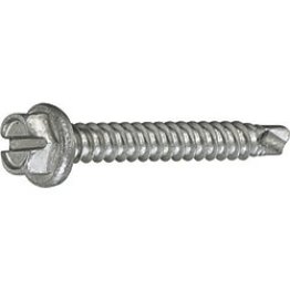 Quad-Grip™ Self-Drilling Screw, Slotted Hex Head, Steel, Zinc Finish, #10 x 5/8" (Pack of 100)