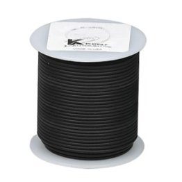 Plastic Covered Primary Wire, Polyvinyl, 16 AWG, Black, 100' Length, Multi-Strand, 10 Amps, Heat Resistant (Pack of 1)