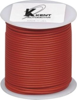 Plastic Covered Primary Wire, Polyvinyl, 16 AWG, Red, 100' Length, Multi-Strand, 10 Amps, Heat Resistant (Pack of 1)