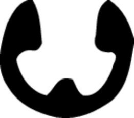 Retaining Ring, External E-Type, Steel, Black Phosphate Finish, 5/32" Shaft Diameter (Pack of 50)