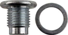 Oil Drain Plug with Zinc Gasket for Mazda, Extended Dog Point for Easier Installation, 16mm Hex (Pack of 2)