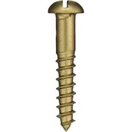 Wood Screw, Slotted Round Head, Brass, Zinc Finish, Sharp Point, #8 x 5/8" (Pack of 100)