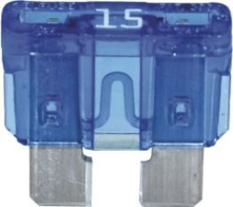 ATO/ATC Fuse with Element Indicator, 15 Amps, Blue (Pack of 5)