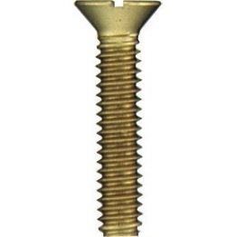 Machine Screw, Slotted Flat Head, Brass, Coarse Thread, #10-24 x 2" (Pack of 50)