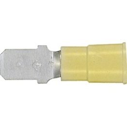 Male Quick Slide, 1/4" Tab Width, Fully Insulated, Nylon, 12 to 10 AWG (Pack of 25)