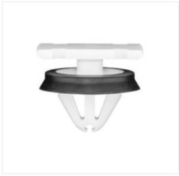 Body Side Exterior Trim Molding Clip with Sealer for GM, Nylon, White, Fits 9mm Hole, 12 x 20mm Top Head, 11mm Stem Length (Pack of 25)